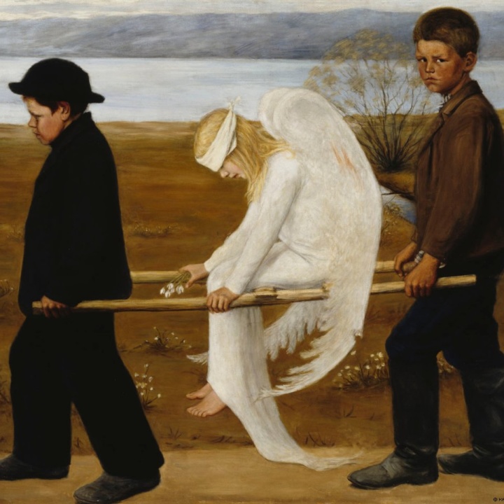 Hugo Simbergin maalaus haavoittunut enkeli